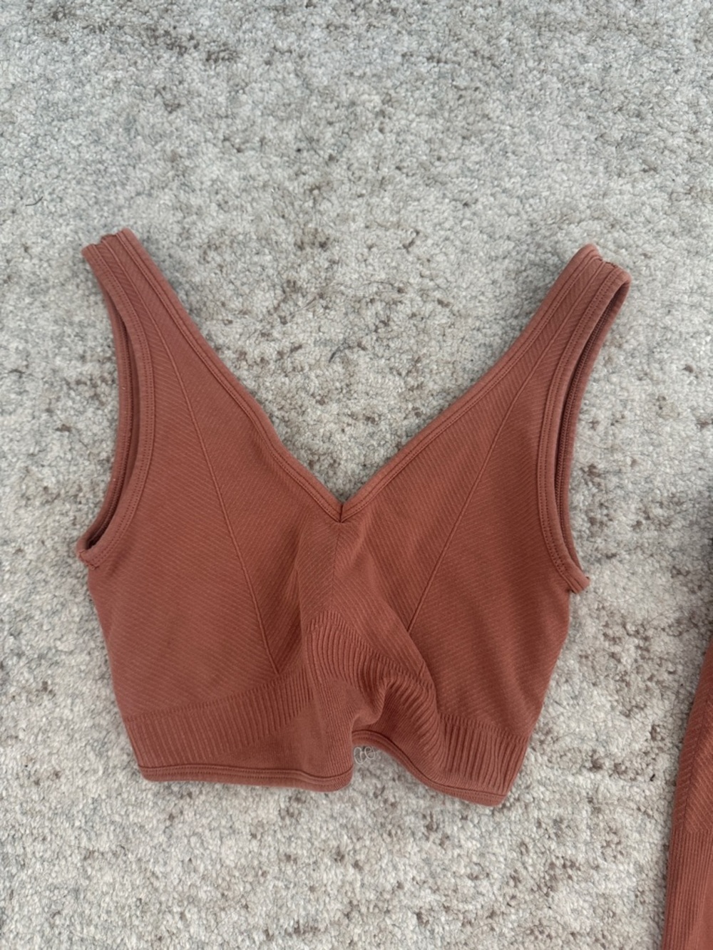 Gymshark Ribbed Two-Piece Active Set in Rust - Picture 4 of 8